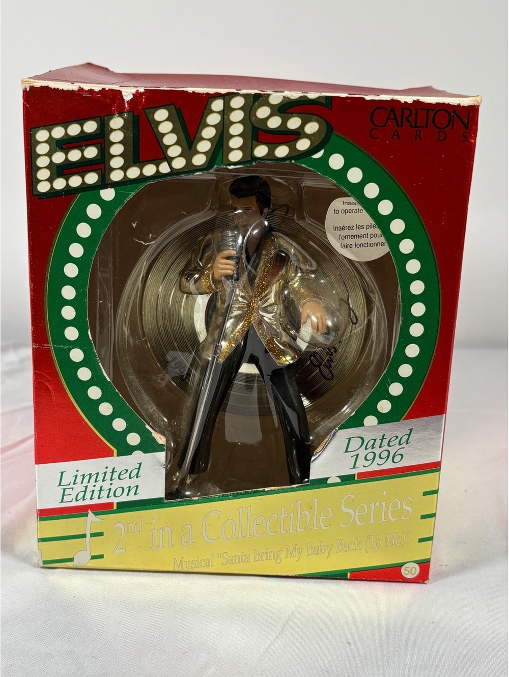 1996 Limited Edition Elvis Presley Musical Ornament - Santa Bring My Baby Back (